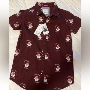 Denim & Flower Boy's Christmas Santa Holiday Shirt NEW